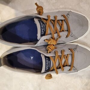 Sperry Gray Canvas Shoes Classic Design